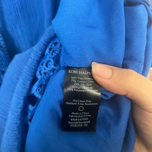 Kobi Halperin Cobalt blue "Darcie" dress silk cotton blend size XS - Picture 6 of 7
